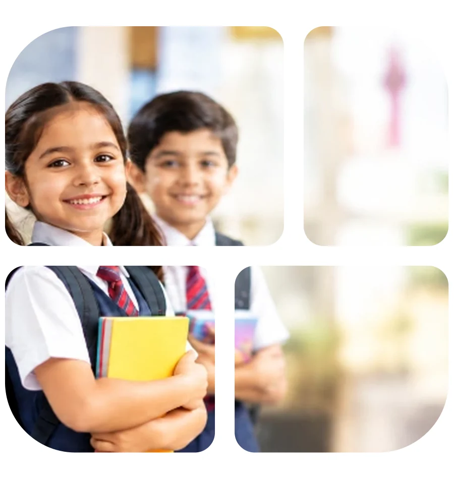 Primary students holding their books